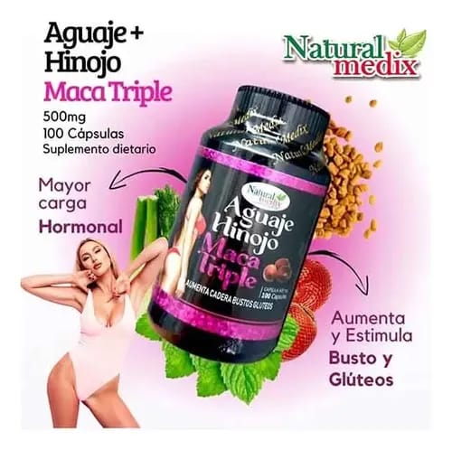 Aguaje + Hinojo + Maca Triple - Natural Medix (100 Cápsulas) | Suplemento Natural